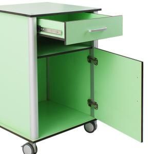 HS5408 Factory Medical Overbed Table Aluminum Hospital Storage Bedside Over Bed Cabinet with Casters
