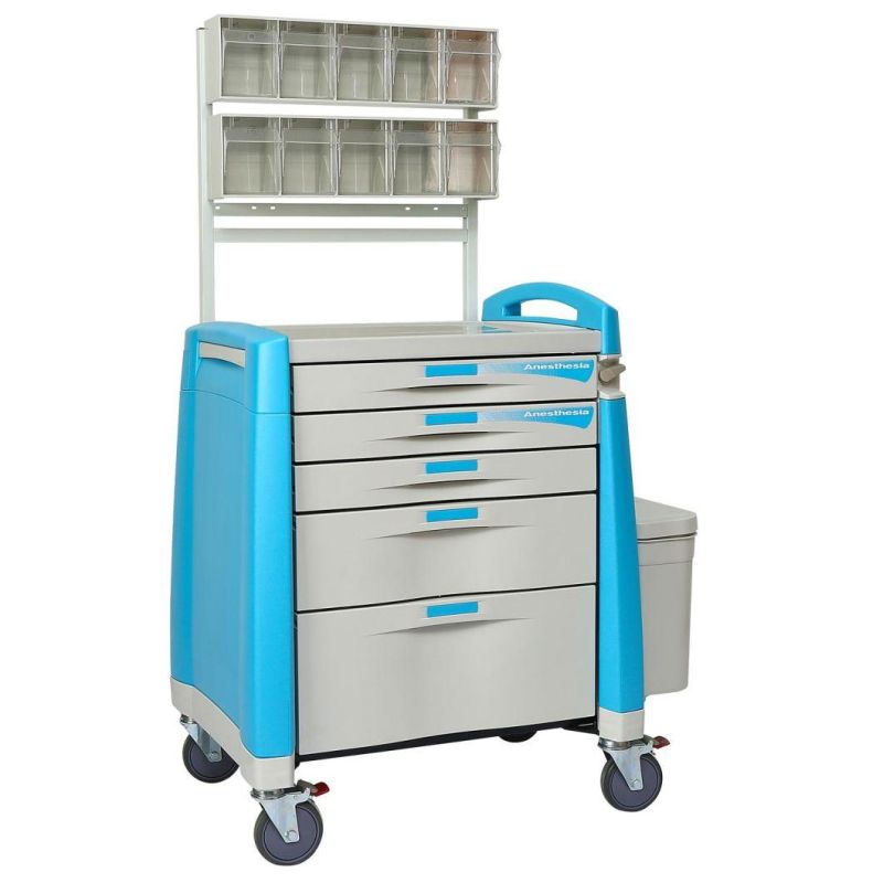 Deluxes Hospital Furniture Medical ABS Anaesthesia Trolley with Anaesthesia Box