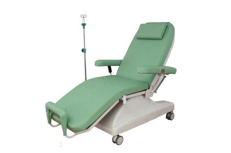 Hospital Furniture Medical Treatment Chair Two Motors Electric Infusion Chair with IV Pole