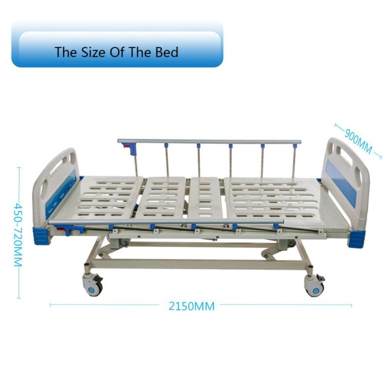 3 Cranks Fowler Manual Hospital Bed with Aluminum Alloy Side Rails