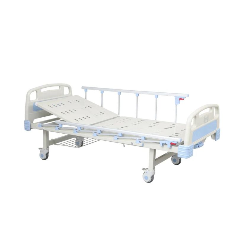 Medical 2 Function Manual Hospital Patient Bed with Double Cranks