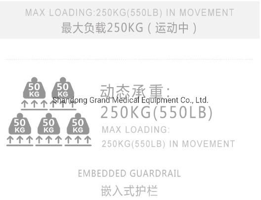 Grand Manufacturer Easy Use Manual Hospital Bed for ICU Bed Turnover Hospital Patient Patient Aluminum Alloy 3 Crank Manual Hospital Medical Equipment Bed