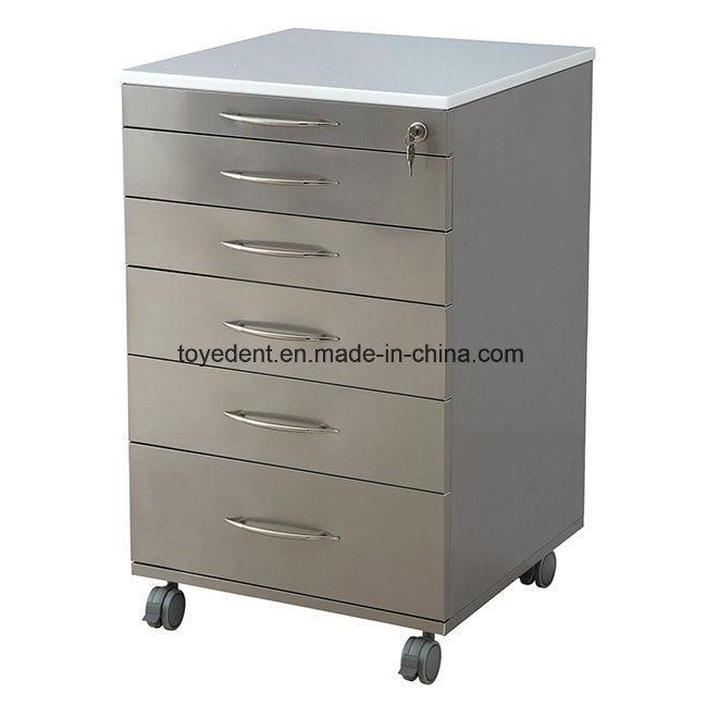 Hospital Stainless Steel Medical Mobile Trolley Dental Cabinet for Dentist