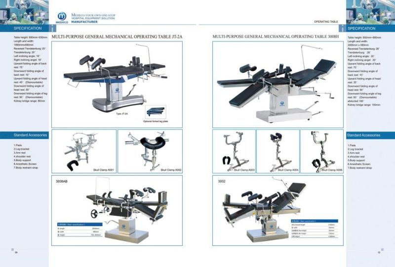 Adjustable Surgical Operating Table Manual Hospital Hydraulic Medical Operation Bed Sugery Ot Table