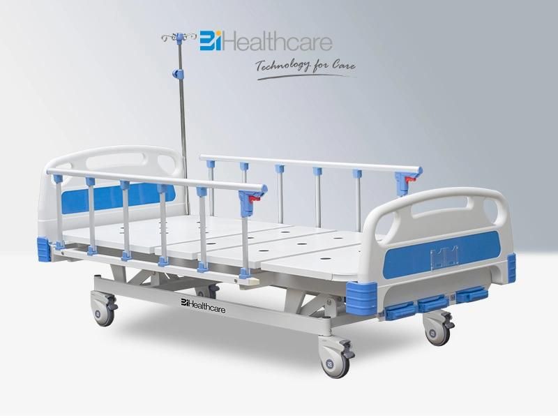 Manual 3 Cranks Hospital Patient Bed, Medical Bed with Mattress, Nursing Care Bed for Sale
