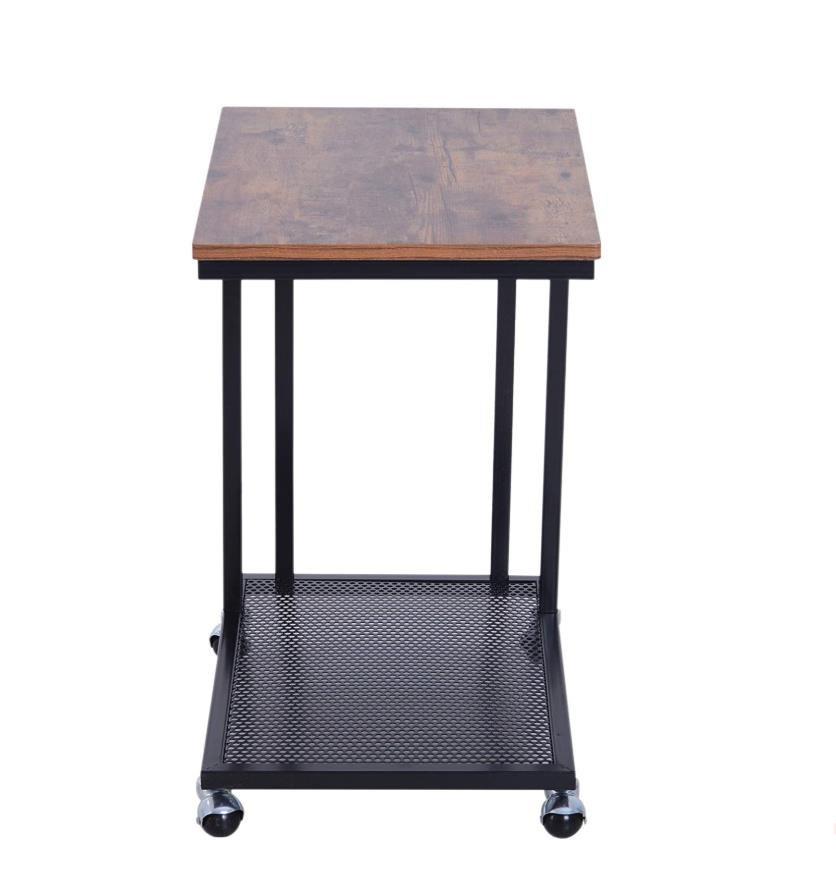End Table Antique C-Shaped Side Table with Storage Shelf Coffee Table for Home, Living Room, Office