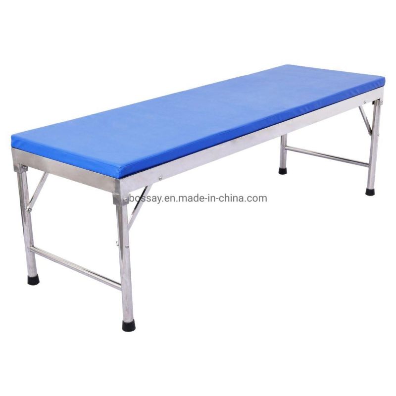 Hospital Stainless Steel Bed Medical Adjustable Back Steel Examination Bed