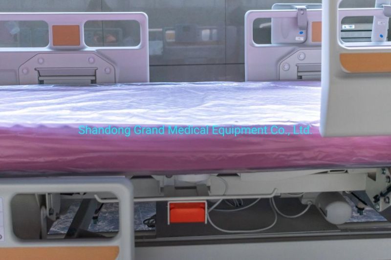 Manufacturer Mobile Multi-Functional Adjusted Electric Five Function Nursing Patient Bed ICU Nursing Bed with Side Rails