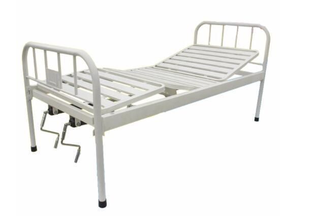 Hospital Equipment Cold Rolled Steel One Shake Manual Patient Hospital Nursing Bed