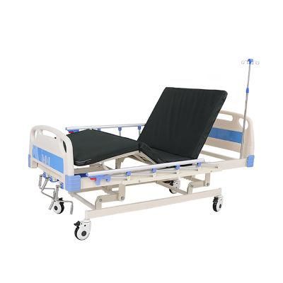 Cheap Price Adjustable Manual Three Cranks 3 Function Hospital Patient Bed Nursing Fowler Bed