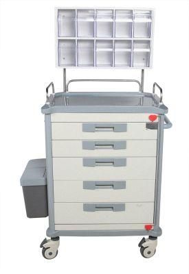 Mt Medical Best Price High Qualiy ABS Anesthesia Emergency Trolley Cart for Sale