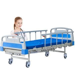 Adjustable Hospital Bed with Solid Sundries Rack and Drainage Hook