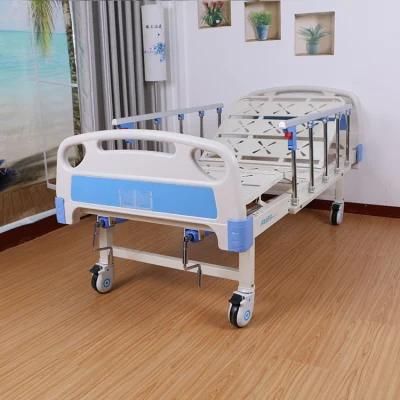 CE and ISO Manufacturer Two Function Nursing Hospital Bed with IV Pole