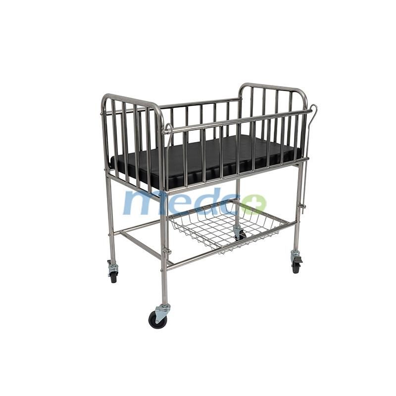 Hot Sale Hospital Movable Two Layes Pediatric Baby Cot Bed Crib