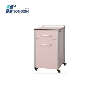 Yxz-811 Pink Color Hospital Wooden Bedside Cabinet