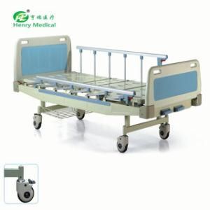 Factory Price 2 Cranks Manual Hospital Bed with Storage Shelf (HR-627)