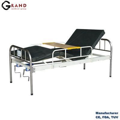 FDA Certified Detachable Bedside and Tailstock 2 Cranks Manual Hospital Bed for Patient