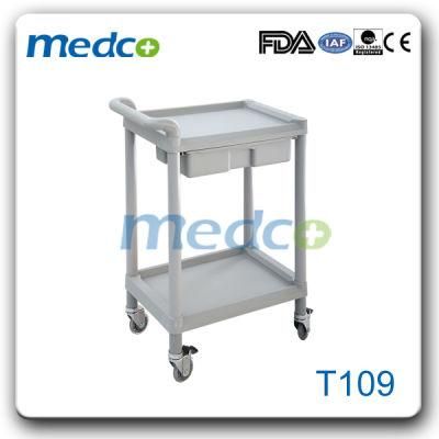Handle ABS Plastic 2 Layers Treatment Operation Room Trolley