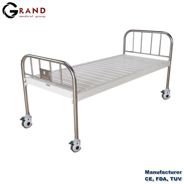 Cheap Price Hospital Stainless Steel Economic Nursing Patient Clinical Flat Bed
