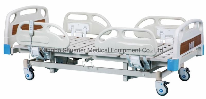 New Fully Electric Adjustable 5 Function Hospital Medical ICU Bed with Full Side Rails