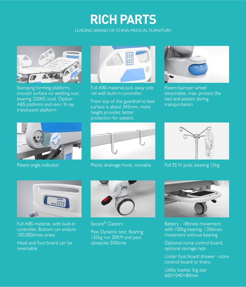 C8e Medical Electric Mltifunctional Hospital Bed