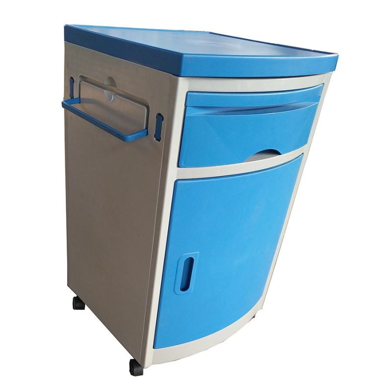 High Quality Cheap ABS Hospital Bed Side Storage Cabinet with Drawer 