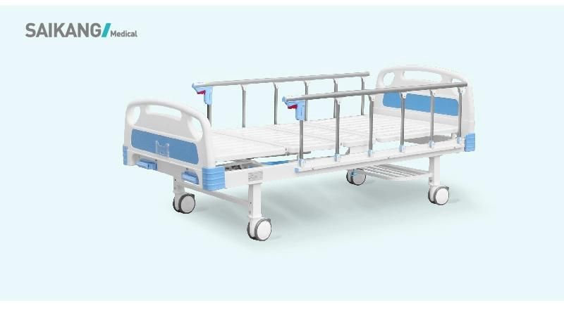 A2K Saikang 2 Function Folding Patient Medical Bed Second Metal 2 Crank Used Manual ICU Hospital Beds Price