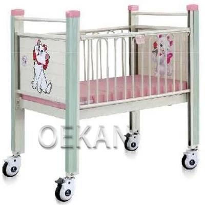 Oekan Hospital Use Furniture High Quality Hospital Furniture Medical Beds Children Kids Pediatric Side Rail Beds with Mattress