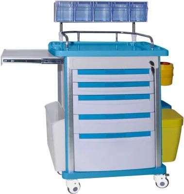 Mn-AC002 Mobile Emergency Cart Hospital ABS Medical Treatment Medicine Cart
