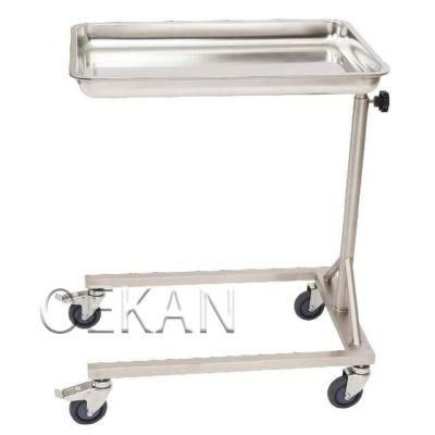 Hospital Stainless Steel Instrument Trolley Medical Surgical Tray Trolley