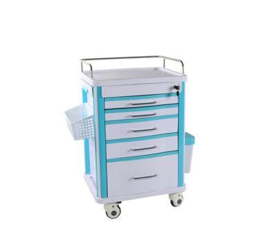ABS Medical Code Cart Hospital Medicine Trolley on Wheels