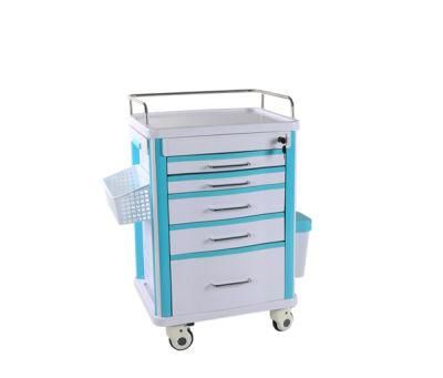 ABS Medical Code Cart Hospital Medicine Trolley on Wheels