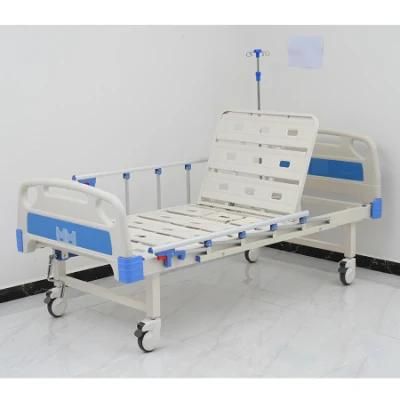 Medical Equipment One Function Single Crank Hospital Bed with Castors Manufacturers