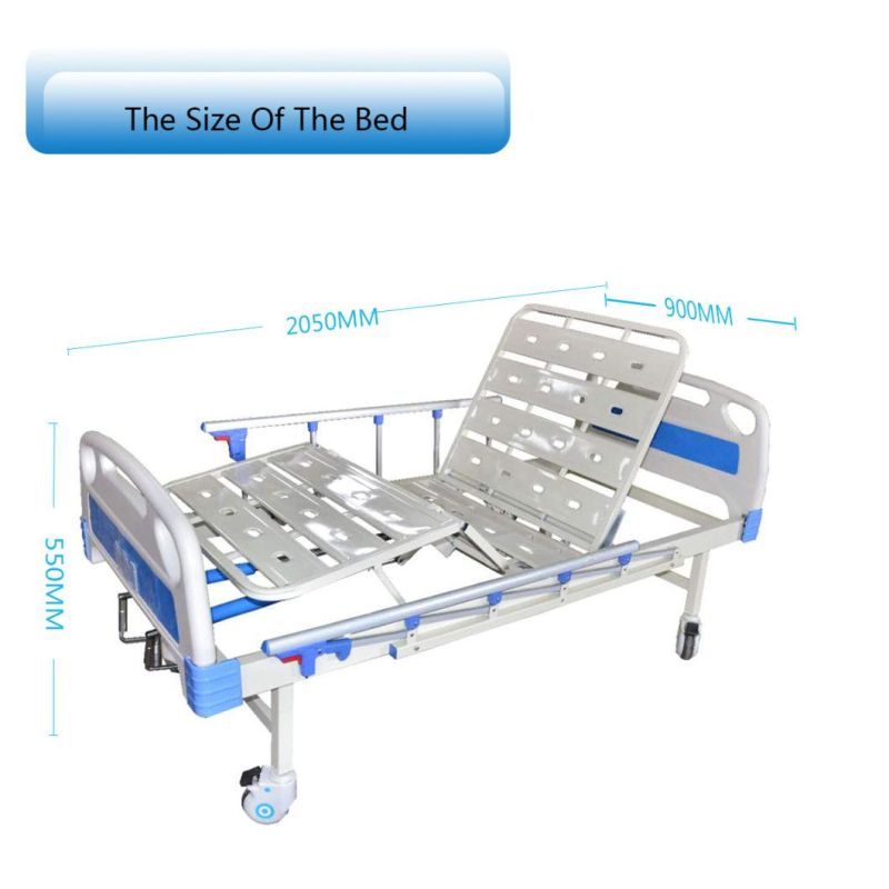 2 Function Medica ABS Double Crank Manuall Hospital Bed for Patient Nursing B07