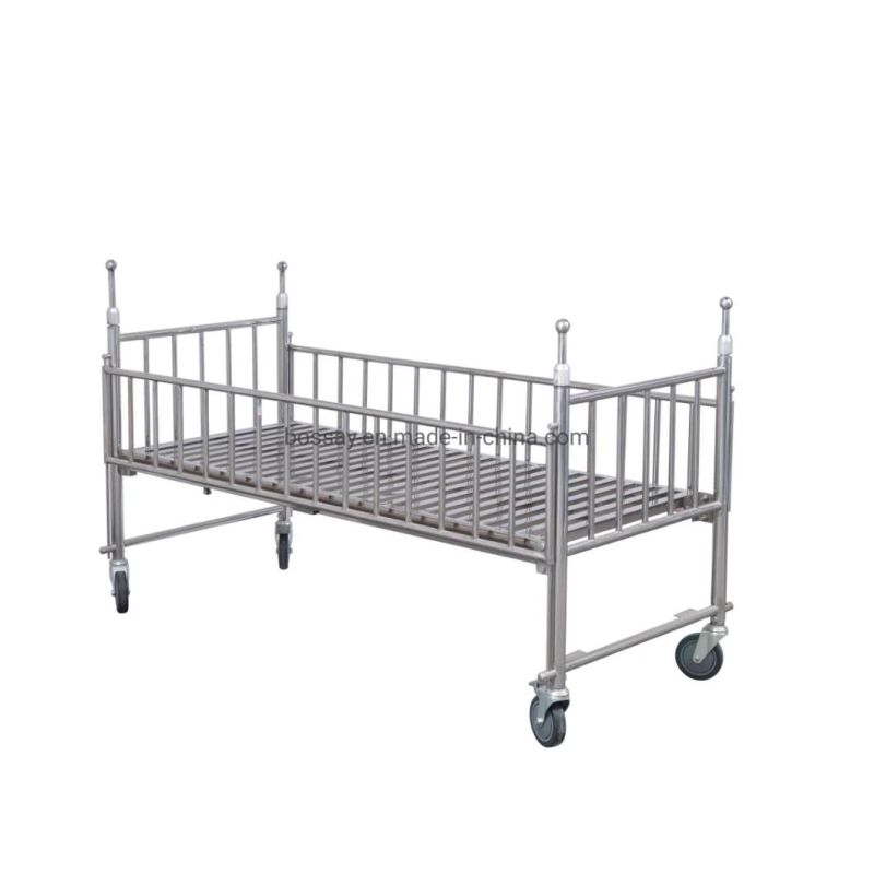 Stainless Steel Child Chidren Kid Hospital Bed with Mosquito Net