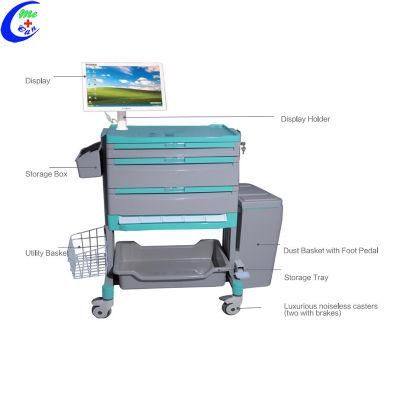 Medical Emergency Drugs Trolley Wireless Nursing Trolley