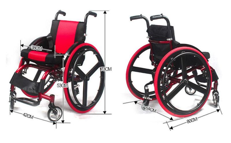 Aluminum Frame Leisure Chair Lightweight Sport Wheelchair for Adult Handicapped