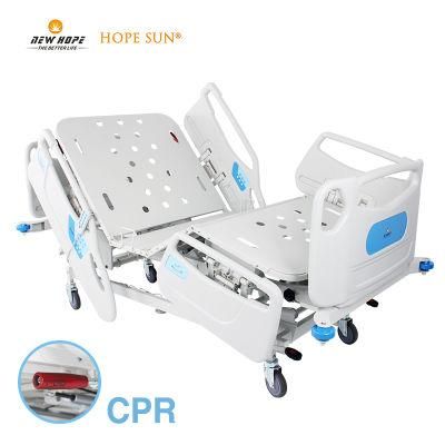 HS5122 Newhope CPR Rehabilitation Electric Reclining Medical Nursing Hospital ICU Bed with 5 Function for Patient