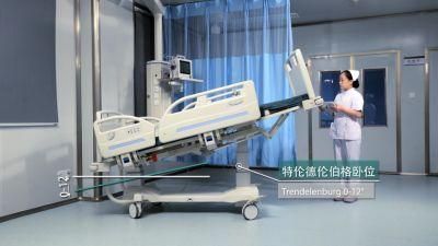 Multifunction Electric Hospital Patient Ward Bed with Cardiac Chair Position