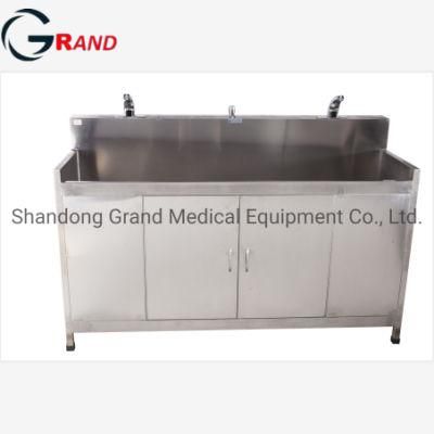 China Hospital Equipment Durable Stainless Steel Hand Washing Trough with Sensor for Hospital Use