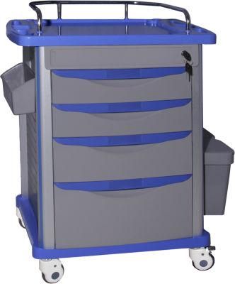 Mn-DC001 Hospital Medical Emergency Trolley Dressing Nursing Crash Cart with Layers and Drawers