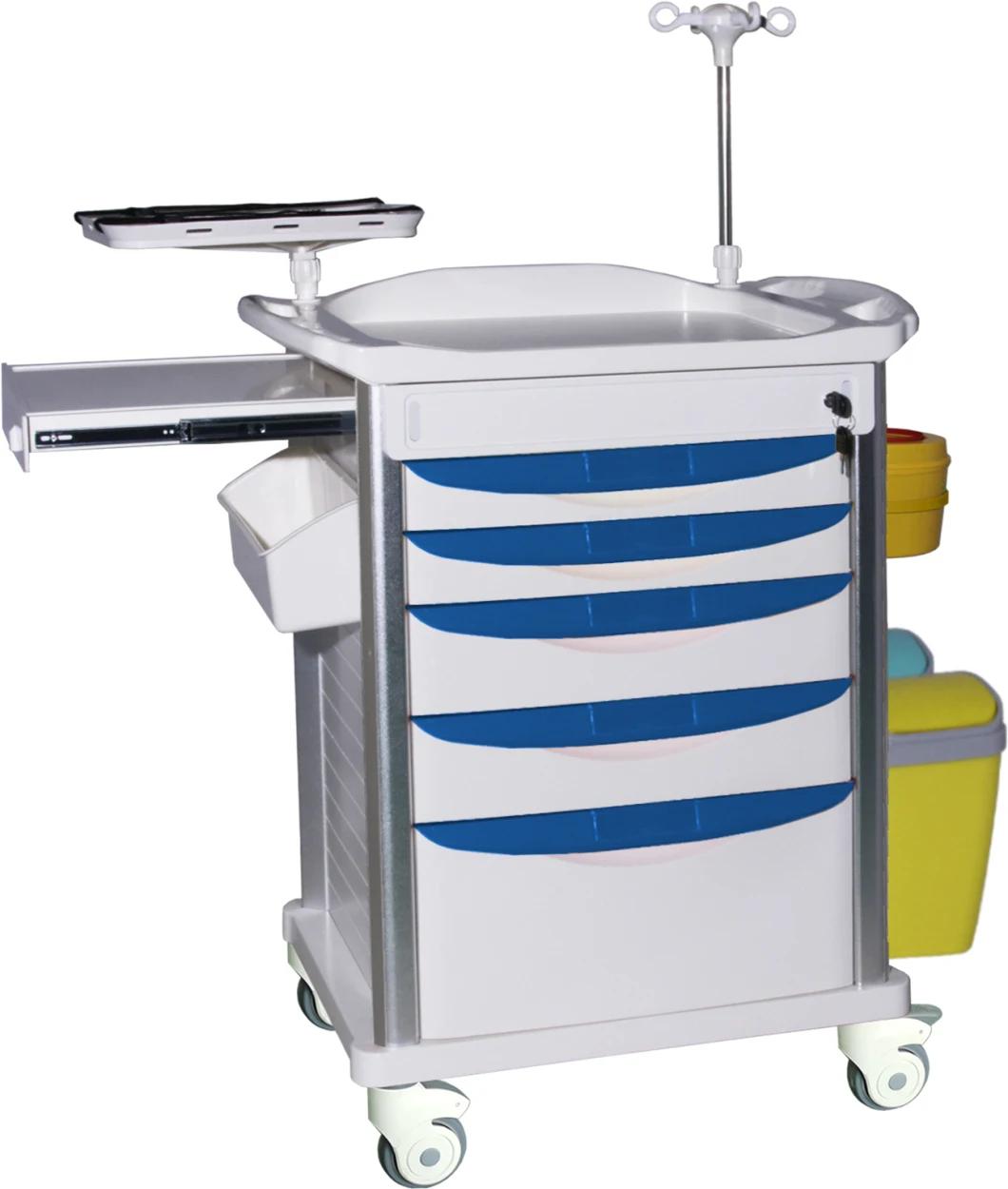 Hospital Furniture Medical Removable Multifunction Trolley Anaesthesia Emgerency Cart