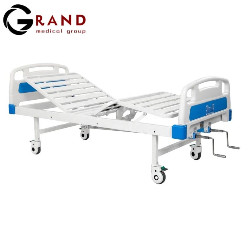 Adjustable Manual Hospital Bed for Clinic Patient Treatment Care Medical Therapy ICU Nursing