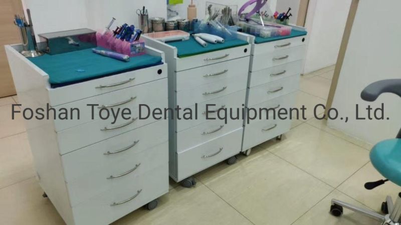 5 Drawer Glass Table Dental Cabinet