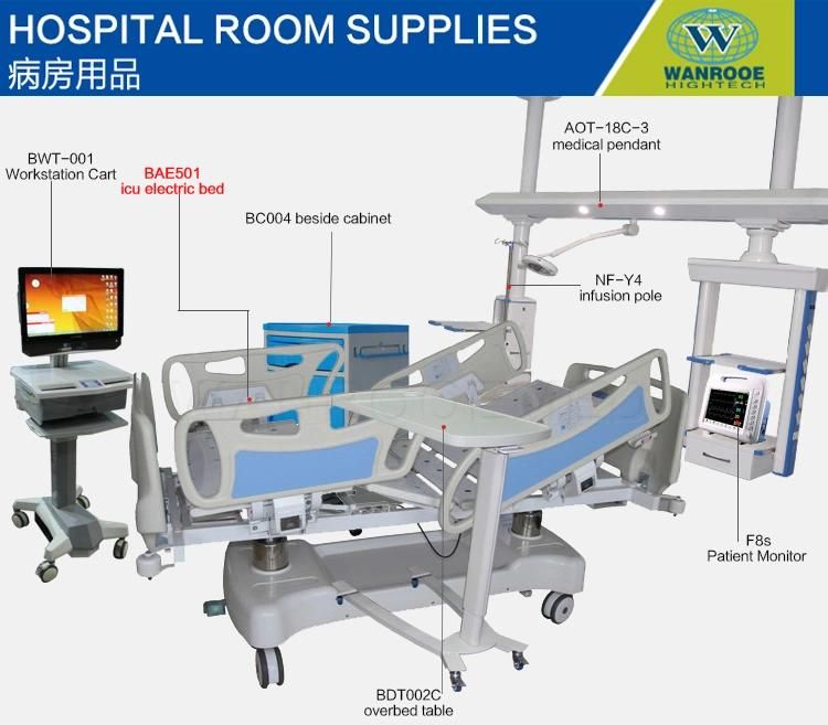 Bae501 Medical Equipment Electric Column Structure Hospital Nursing Weight Scale Bed