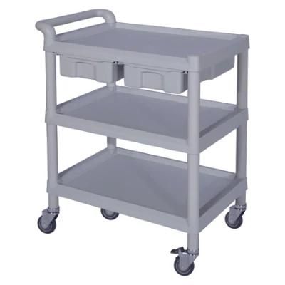 ABS Hospital Medical Instrument Trolley Patient Nursing Mobile Treatment Utility Trolley/Cart OEM