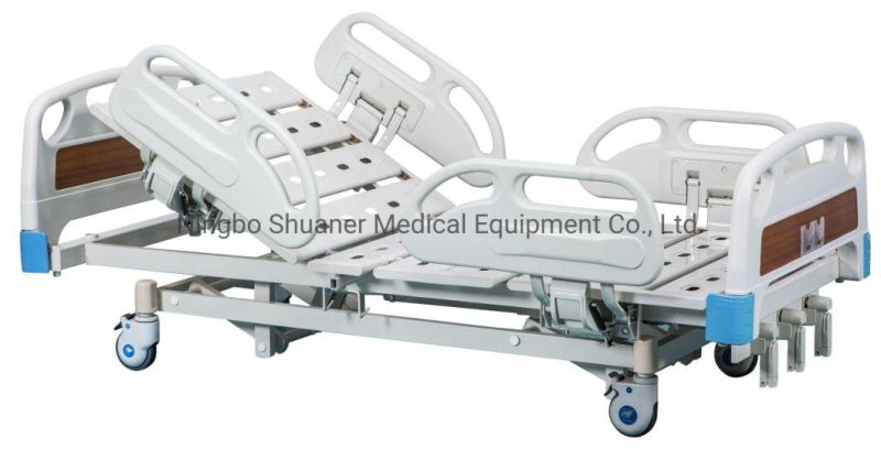 Yc-3b Hospital Medical Equipment ABS Three Crank Manual Nursing ICU Bed