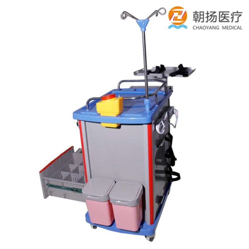 Medical Hospital Furniture ABS Plastic Hospital Used Medicine Trolley Cash Cart Emergency Cart Cy-D411
