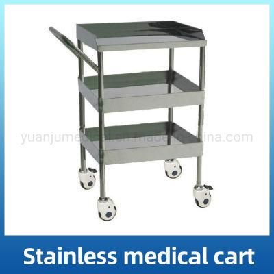 Stainless Steel Medical Trolley Apparatus Instrument Cart Medical Standing Trolley