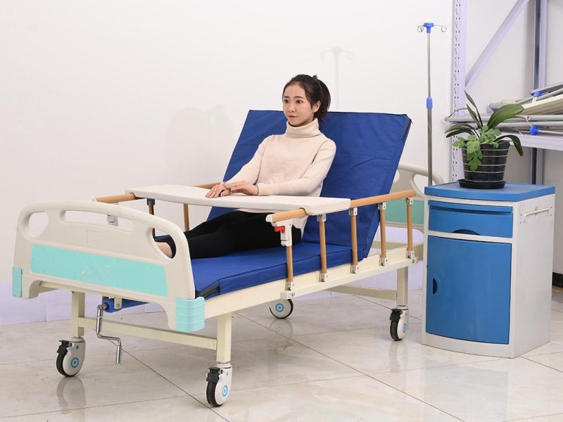 Medical Clinic Furniture 1 Crank ABS Folding Manual Hospital Bed